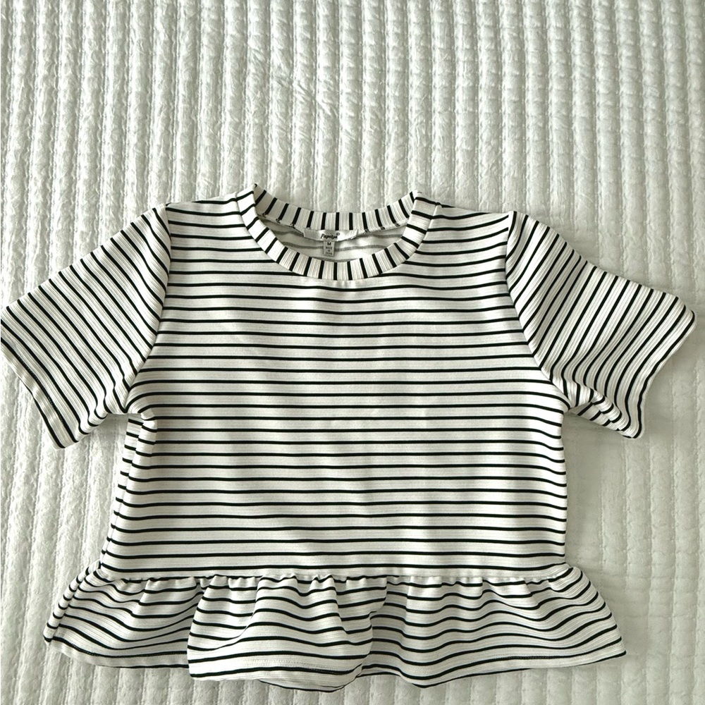 Papaya Black and White Ruffled Blouse